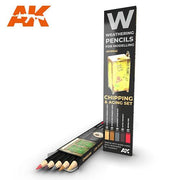 AK Interactive AK10042 Weathering Pencil Set Chipping 5 Pack