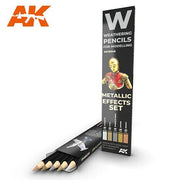 AK Interactive AK10046 Weathering Pencil Set Metallics 5 Pack