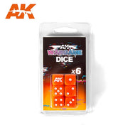 AK Interactive AK1061 6 Sided Dice Set Orange 6pc