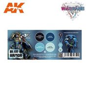 AK Interactive AK1063 Wargame Color Blue Armor Acrylic Paint Set (3rd Generation)