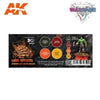 AK Interactive AK1072 Wargame Color Lava Effects Acrylic Paint Set (3rd Generation)