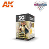 AK Interactive AK1077 Wargame Color Non Metallical Metal Gold with Brush Acrylic Paint Set