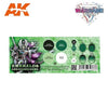 AK Interactive AK1078 Wargame Color Emeralds and Green Gems Acrylic Paint Set (3rd Generation)