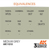 AK Interactive AK11010 Medium Grey Acrylic Paint 17ml (3rd Generation)