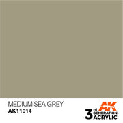 AK Interactive AK11014 Medium Sea Grey Acrylic Paint 17ml (3rd Generation)