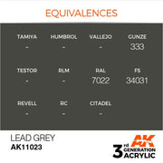 AK Interactive AK11023 Lead Grey Acrylic Paint 17ml (3rd Generation)