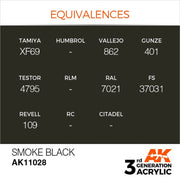 AK Interactive AK11028 Smoke Black Acrylic Paint 17ml (3rd Generation)