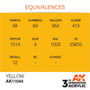 AK Interactive AK11044 Yellow Acrylic Paint 17ml (3rd Generation)
