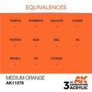 AK Interactive AK11078 Medium Orange Acrylic Paint 17ml (3rd Generation)
