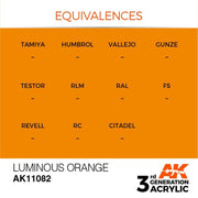 AK Interactive AK11082 Luminous Orange Acrylic Paint 17ml (3rd Generation)