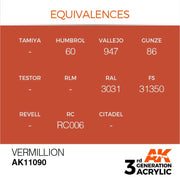 AK Interactive AK11090 Vermillion Acrylic Paint 17ml (3rd Generation)