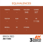 AK Interactive AK11093 Brick Red Acrylic Paint 17ml (3rd Generation)