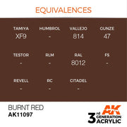 AK Interactive AK11097 Burnt Red Acrylic Paint 17ml (3rd Generation)