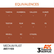 AK Interactive AK11103 Medium Rust Acrylic Paint 17ml (3rd Generation)