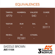 AK Interactive AK11104 Saddle Brown Acrylic Paint 17ml (3rd Generation)