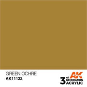 AK Interactive AK11122 Green Ocher Acrylic Paint 17ml (3rd Generation)
