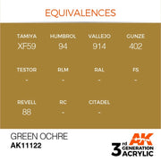 AK Interactive AK11122 Green Ocher Acrylic Paint 17ml (3rd Generation)