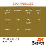 AK Interactive AK11124 Middle Stone Acrylic Paint 17ml (3rd Generation)
