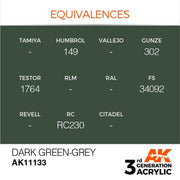 AK Interactive AK11133 Dark Green-Grey Acrylic Paint 17ml (3rd Generation)