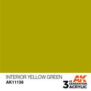 AK Interactive AK11138 Interior Yellow Green Acrylic Paint 17ml (3rd Generation)