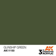 AK Interactive AK11150 Gunship Green Acrylic Paint 17ml (3rd Generation)