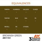 AK Interactive AK11151 Brownish Green Acrylic Paint 17ml (3rd Generation)