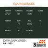 AK Interactive AK11153 Extra Dark Green Acrylic Paint 17ml (3rd Generation)