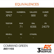 AK Interactive AK11155 Command Green Acrylic Paint 17ml (3rd Generation)