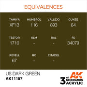 AK Interactive AK11157 US Dark Green Acrylic Paint 17ml (3rd Generation)