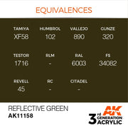 AK Interactive AK11158 Reflective Green Acrylic Paint 17ml (3rd Generation)
