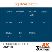 AK Interactive AK11178 Fluorescent Blue Acrylic Paint 17ml (3rd Generation)