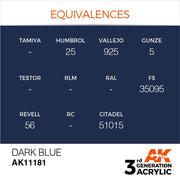 AK Interactive AK11181 Dark Blue Acrylic Paint 17ml (3rd Generation)