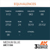 AK Interactive AK11184 Medium Blue Acrylic Paint 17ml (3rd Generation)