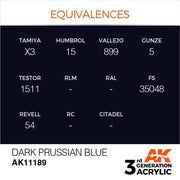 AK Interactive AK11189 Dark Prussian Blue Acrylic Paint 17ml (3rd Generation)