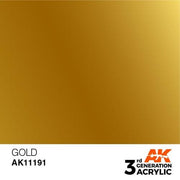 AK Interactive AK11191 Metallic Gold Acrylic Paint 17ml (3rd Generation)
