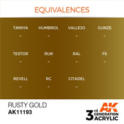 AK Interactive AK11193 Metallic Rusty Gold Acrylic Paint 17ml (3rd Generation)