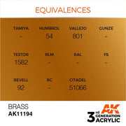 AK Interactive AK11194 Metallic Brass Acrylic Paint 17ml (3rd Generation)