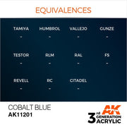 AK Interactive AK11201 Metallic Cobalt Blue Acrylic Paint 17ml (3rd Generation)