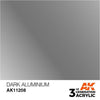 AK Interactive AK11208 Metallic Dark Aluminium Acrylic Paint 17ml (3rd Generation)
