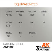 AK Interactive AK11210 Metallic Natural Steel Acrylic Paint 17ml (3rd Generation)