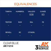AK Interactive AK11214 Clear Blue Acrylic Paint 17ml (3rd Generation)