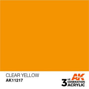 AK Interactive AK11217 Clear Yellow Acrylic Paint 17ml (3rd Generation)