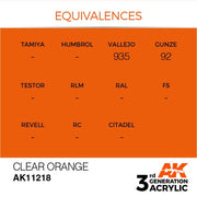 AK Interactive AK11218 Clear Orange Acrylic Paint 17ml (3rd Generation)