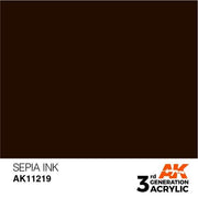 AK Interactive AK11219 Sepia Ink Acrylic Paint 17ml (3rd Generation)