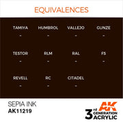 AK Interactive AK11219 Sepia Ink Acrylic Paint 17ml (3rd Generation)