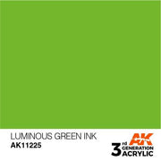 AK Interactive AK11225 Luminous Green Ink 17ml (3rd Generation)