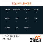 AK Interactive AK11228 Night Blue Ink 17ml (3rd Generation)