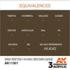 AK Interactive AK11301 AFV Series WWI British Khaki Brown Base Acrylic Paint 17ml 3rd Generation