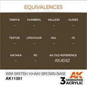 AK Interactive AK11301 AFV Series WWI British Khaki Brown Base Acrylic Paint 17ml 3rd Generation
