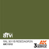 AK Interactive AK11312 AFV Series RAL 6011B Resedagrun Acrylic Paint 17ml 3rd Generation